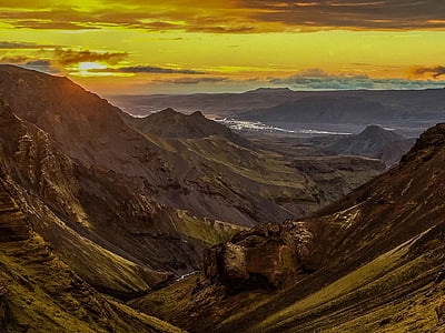 aerial photo of mountains during sungset thumbnail