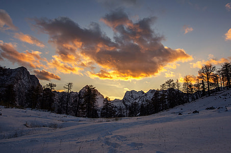 Alpine Landscape with clouds and sky thumbnail