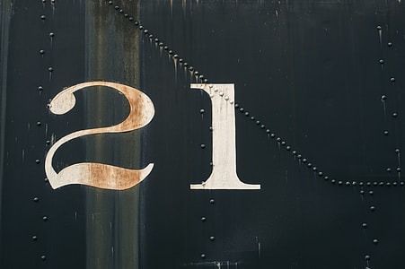 black and white 21 sign thumbnail