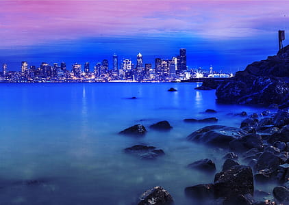 Seashore Photo With Skyscraper Builings thumbnail