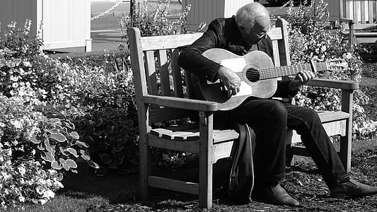 black-and-white, man, person, music thumbnail