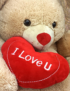 brown bear holding i love u pillow thumbnail