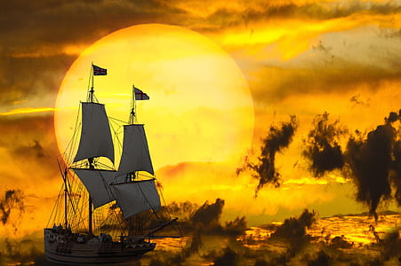 beige galleon ship photo during daytime thumbnail