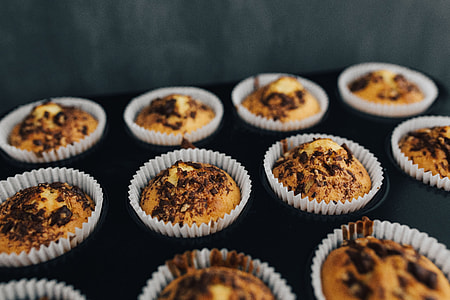 Homemade chocolate chip muffins thumbnail