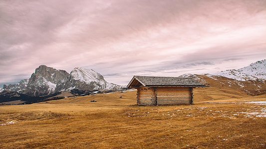 brown wooden house in the middle of desert thumbnail