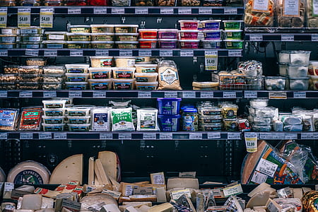 assorted dairy products on display fridge thumbnail