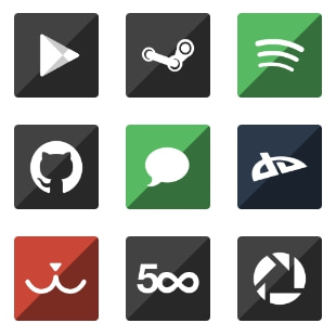 Miu square gloss social svg vector icon sets