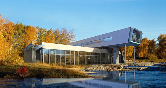gray concrete building with glass window thumbnail