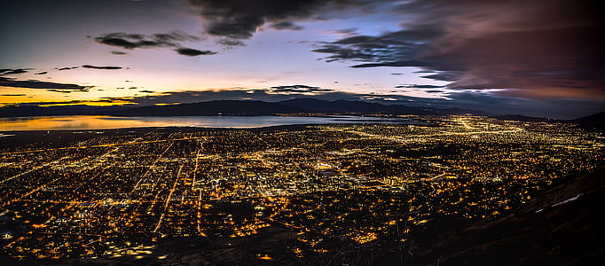 aerial photography of city during nighttime thumbnail