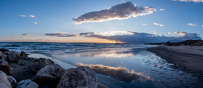 clouds reflecting on body of water thumbnail