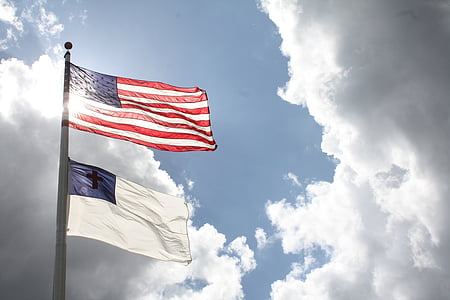 USA flag on pole thumbnail