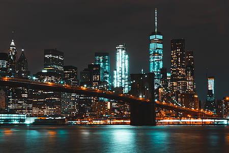 sea, city, sky, lights thumbnail