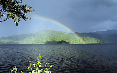 rainbow over body of water thumbnail