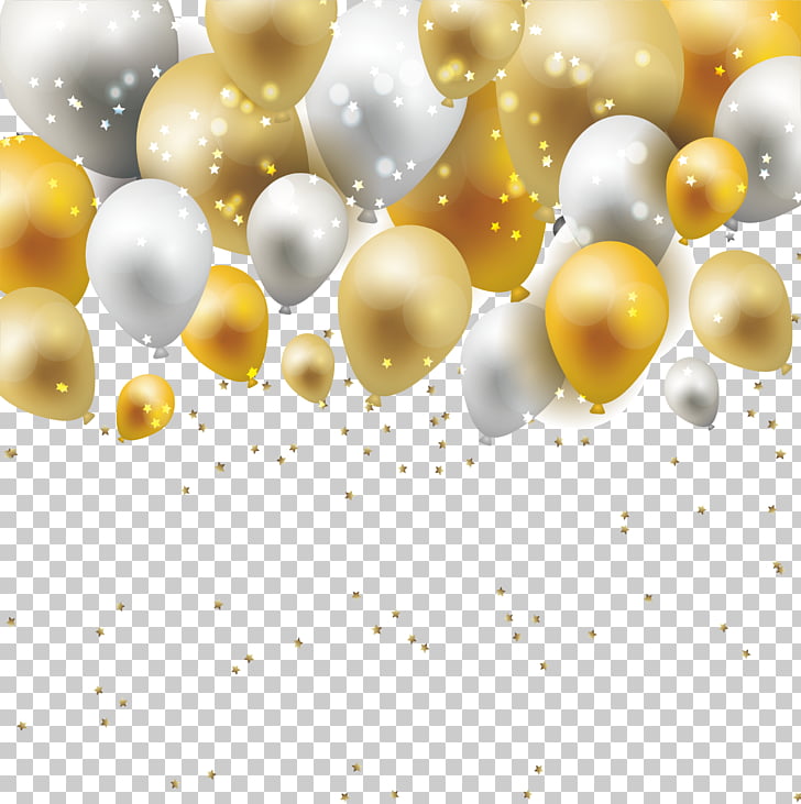 Material Yellow Pattern, Dream gold and silver balloon borders, brown and white balloon graphic PNG clipart