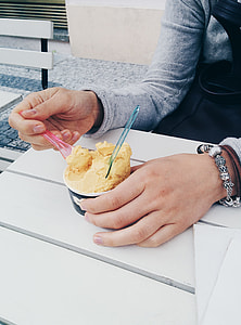 Girl eating ice cream outside thumbnail