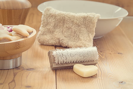 heart-shape bar soap beside brush thumbnail