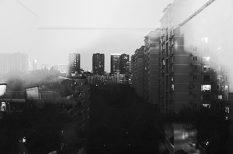 aerial grayscale photography of buildings thumbnail