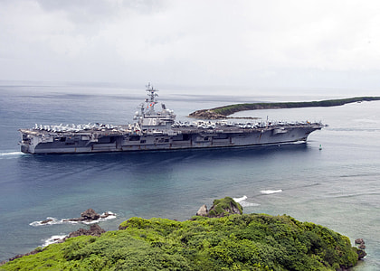 USS Ronald Reagan Aircraft Carrier in Guam thumbnail