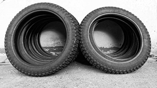 tires leaned on wall thumbnail