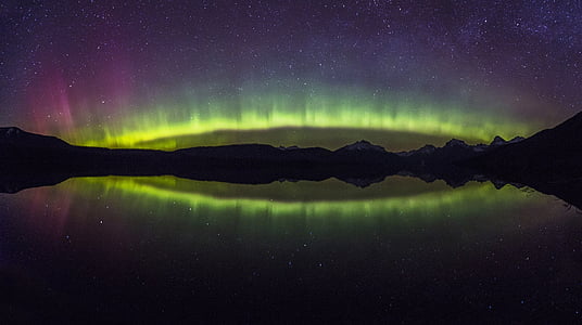silhouette photography of polar lights thumbnail