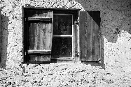 grayscale photo of brown wooden cabinet thumbnail