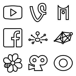 Social svg vector icon sets