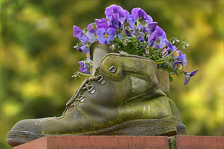 selective focus photography of purple flowers on green boot thumbnail