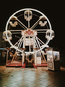 white ferris wheel at night thumbnail