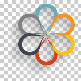 PPT element,information, multicolored flower logo PNG clipart