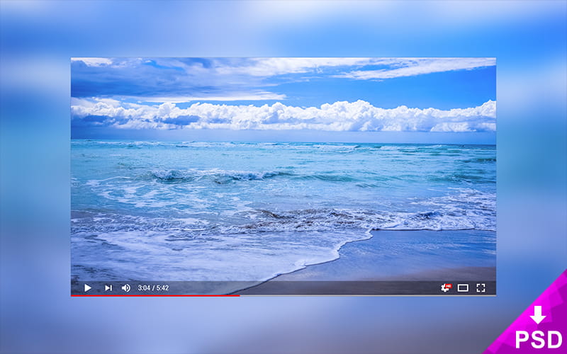 Modern Youtube Player Mockup psd file