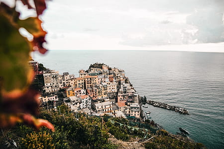 photograph of village on seashore thumbnail