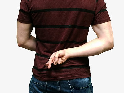 men in maroon shirt with finger cross sign thumbnail