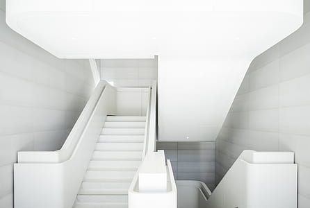 white wooden stairs thumbnail