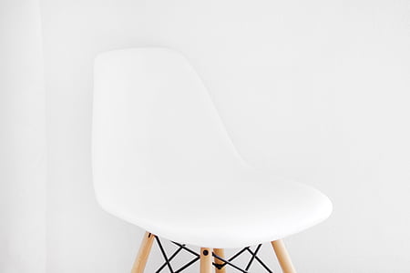 white Eiffel chair against white background thumbnail