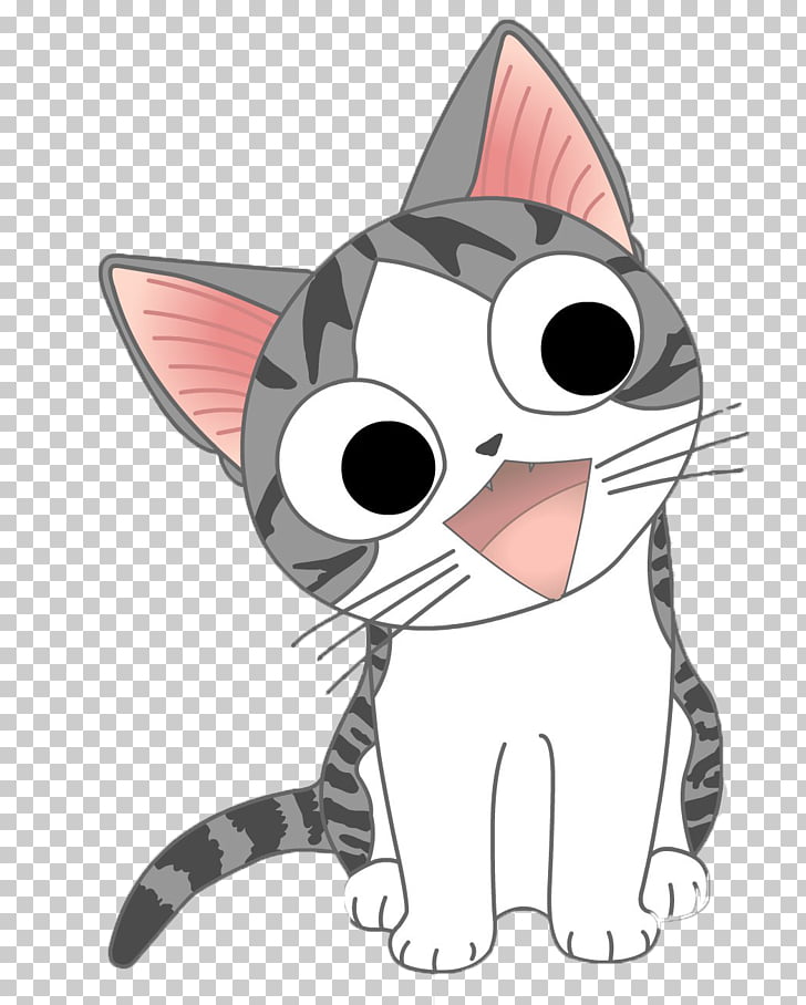 Kitten Anime Cat Manga Cat Cute Gray Cat Illustration Png