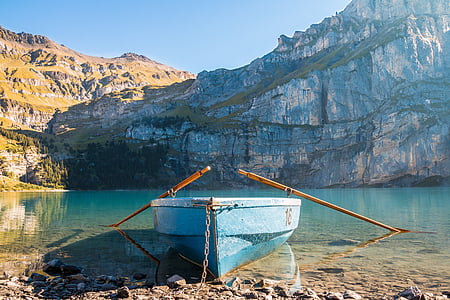 boat on seashore with paddles thumbnail