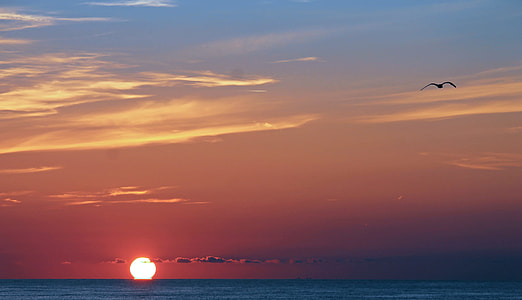 blue ocean water under sunset thumbnail