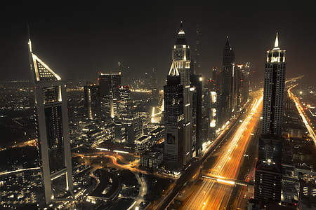 city timelapse portrait during night thumbnail