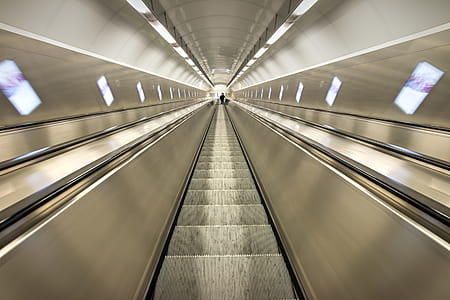 Luxury tunnel with the escalator to the metro station thumbnail