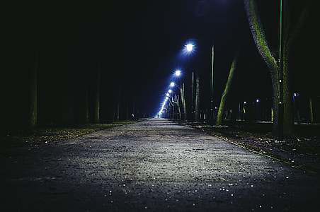 gray concrete pavement photo taken during night time thumbnail