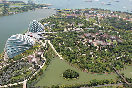 aerial photography of building beside water thumbnail
