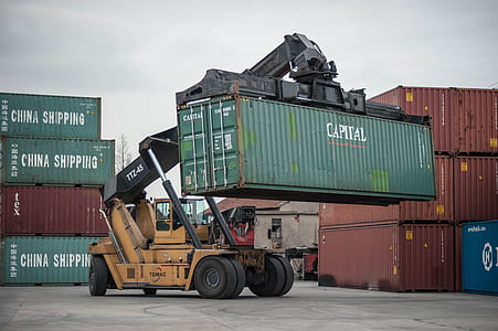 orange equipment lifting intermodal container thumbnail