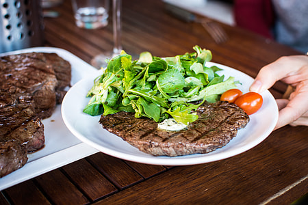 Barbequed beef steak with greens thumbnail