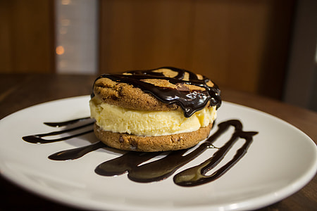 chocolate chip cookie sandwich, vanilla ice cream thumbnail