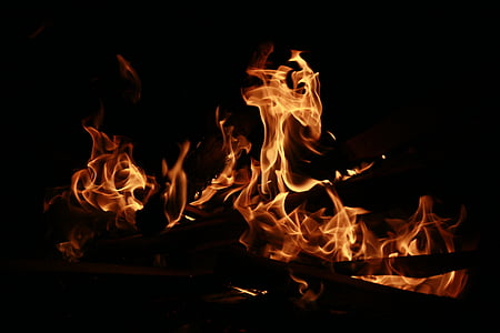 bonfire during night thumbnail