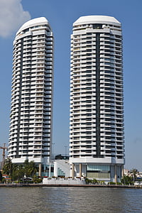 two white high-rise buildings thumbnail