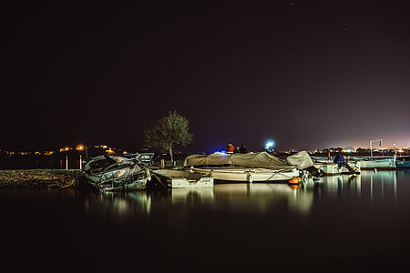 aerial photo of body of water during nighttime thumbnail
