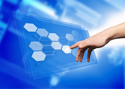 right human hand touching monitor thumbnail