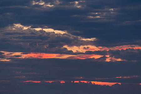 Sunset View Covered by Cloudy Sky thumbnail