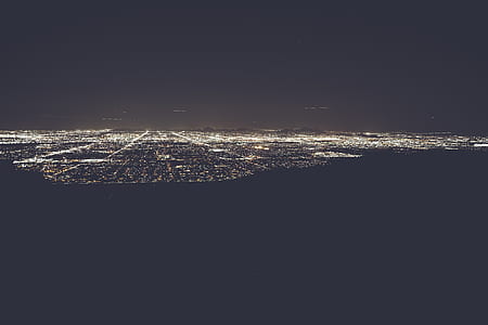 aerial photography of city lights during night time thumbnail